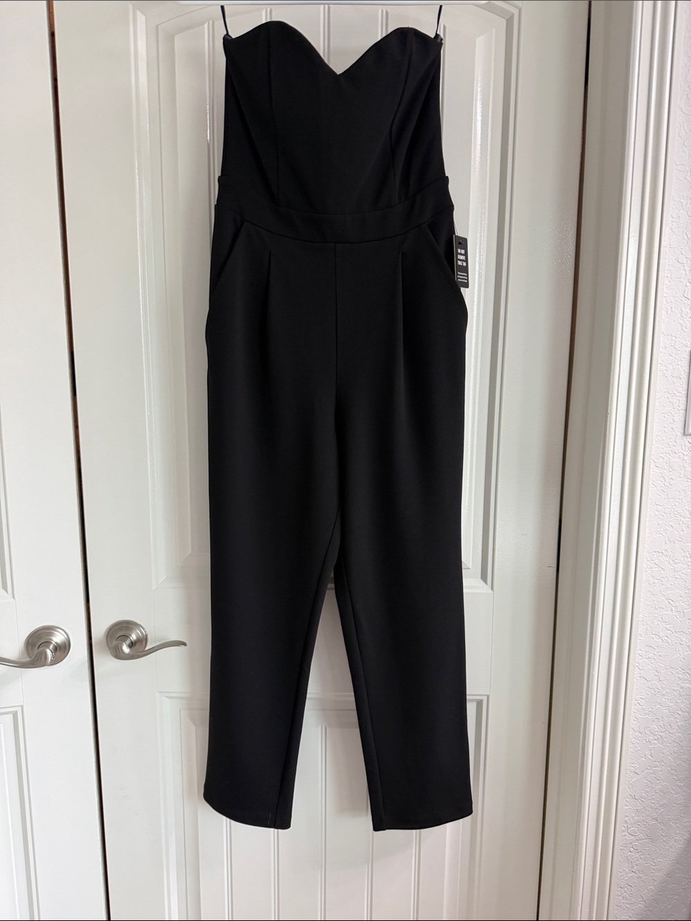 Express Black Strapless Sweetheart Jumpsuit